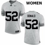 NCAA Ohio State Buckeyes Women's #52 Noah Donald Gray Nike Football College Jersey HSA4645PT